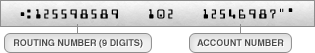 Your routing number is a 9 digit number that typically appears on the left hand side of your checks.  The account number typically appears on the right hand side of the check and can vary in length.